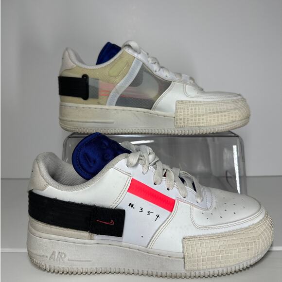 Nike Air Force 1 Low Drop Type Sneakers White Size 6Y W 7.5 M 6 Leather BQ4793 - Picture 1 of 12